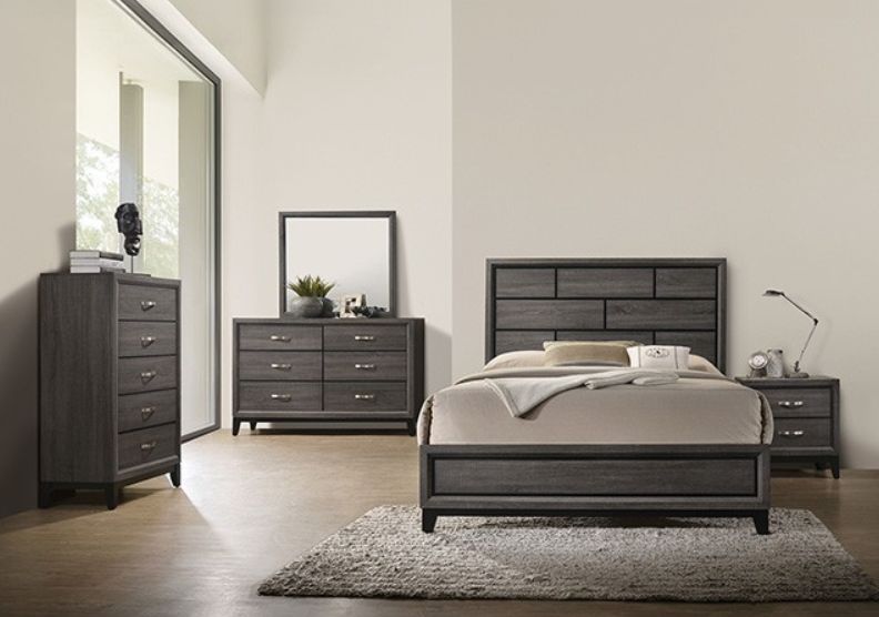 Errico Gray Twin Panel Bed – Contemporary