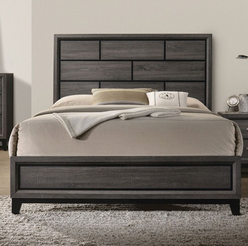 Errico Gray Twin Panel Bed – Contemporary Errico Gray Twin Panel Bed – Contemporary