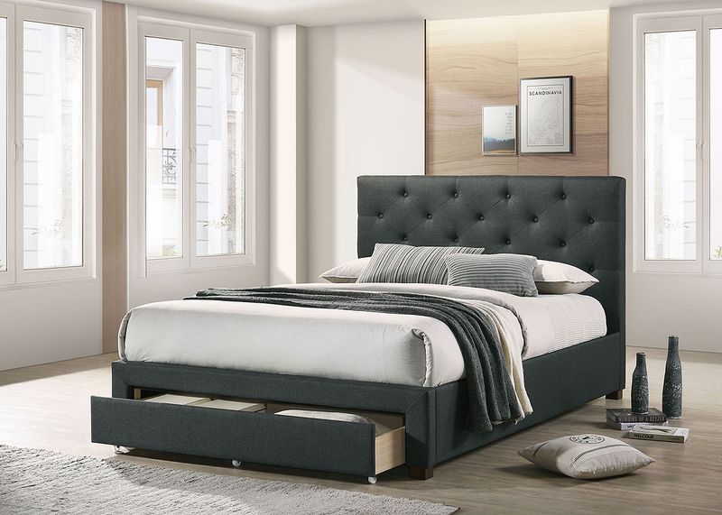Sybella, UPH Full Bed, Dark Grey (CM7218DG)