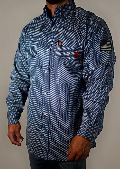 STATIC FR Pearl Snap Work Shirt- Honor Navy