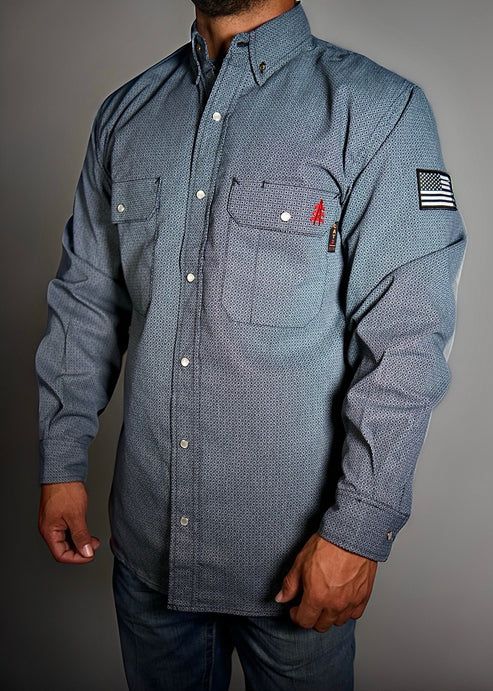 **STATIC FR Pearl Snap Work Shirt - Forged Gray