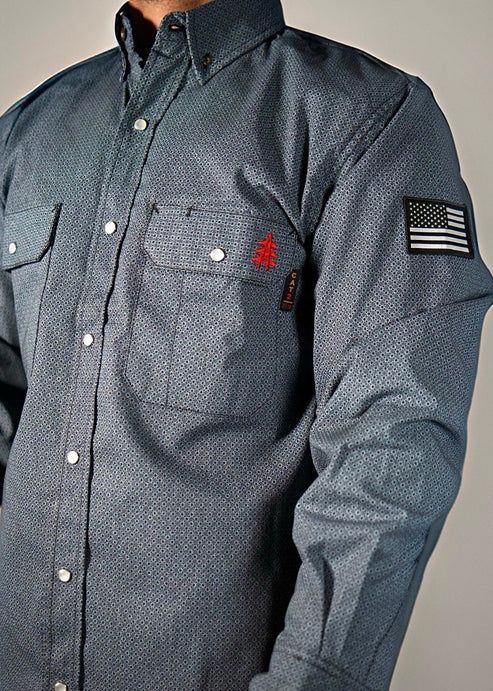 **STATIC FR Pearl Snap Work Shirt - Forged Gray