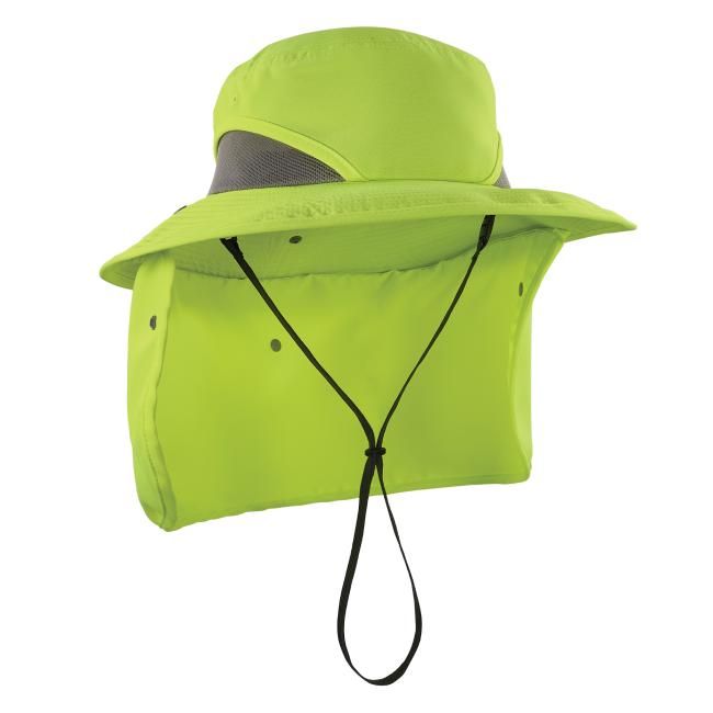 Ergodyne Chill-Its Ranger Hat with Neck Shade 8934 Ergodyne Chill-Its Ranger Hat with Neck Shade 8934, Color: Lime, Size: L/XL