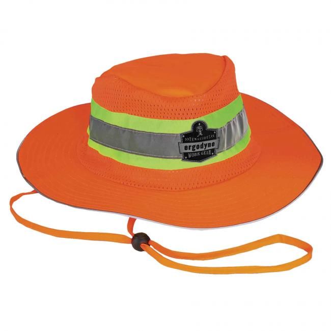 ERGODYNE GloWear Hi-Vis Ranger Sun Hat 8935, Color: ORANGE, Size: L/XL
