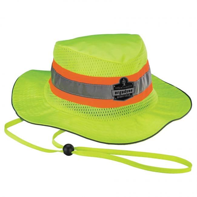ERGODYNE Chill-Its Hi-Vis Ranger Sun Hat - Microfiber Cooling 8935MF, Color: LIME, Size: L/XL