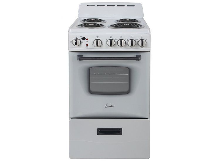 Avanti, 20in Electric;Range, Coil Burners, White ERU200P0W Avanti, 20in Electric;Range, Coil Burners, White ERU200P0W