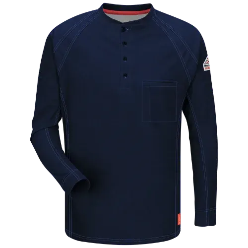 **Bulwark iQ Series® Comfort Knit Men's FR Henley QT20DB