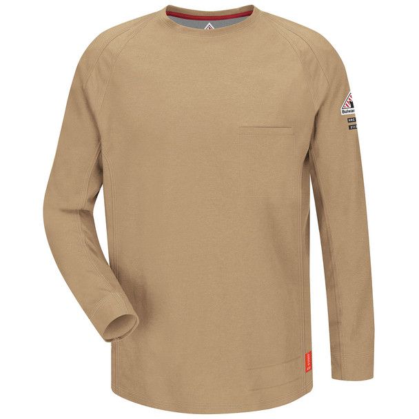 **Bulwark iQ Series® Comfort Knit Men's FR Long Sleeve T-Shirt QT32KH **Bulwark iQ Series® Comfort Knit Men's FR Long Sleeve T-Shirt QT32KH