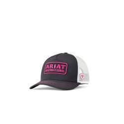 Ariat Women's International Patch Mesh Back Cap – Black & Pink (A300084401) Ariat Women's International Patch Mesh Back Cap – Black & Pink (A300084401)