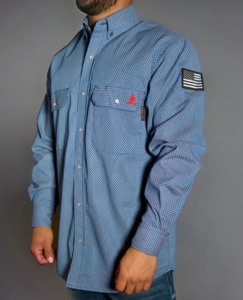 **STATIC FR Pearl Snap Work Shirt - Conqueror Navy