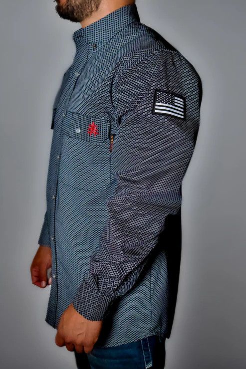 STATIC FR Pearl Snap Work Shirt - Shadow Black