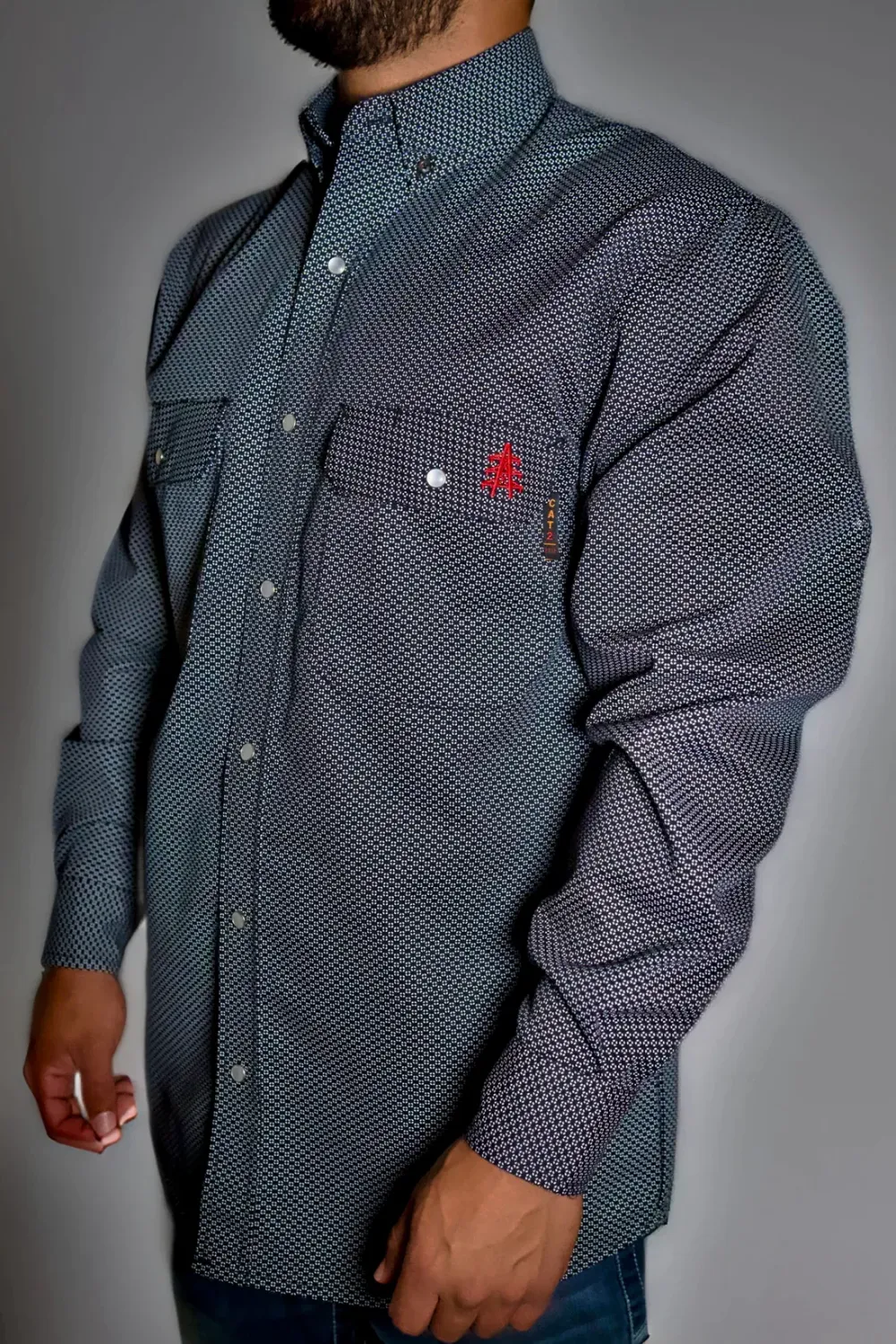 STATIC FR Pearl Snap Work Shirt- Shadow Black STATIC FR Pearl Snap Work Shirt- Shadow Black