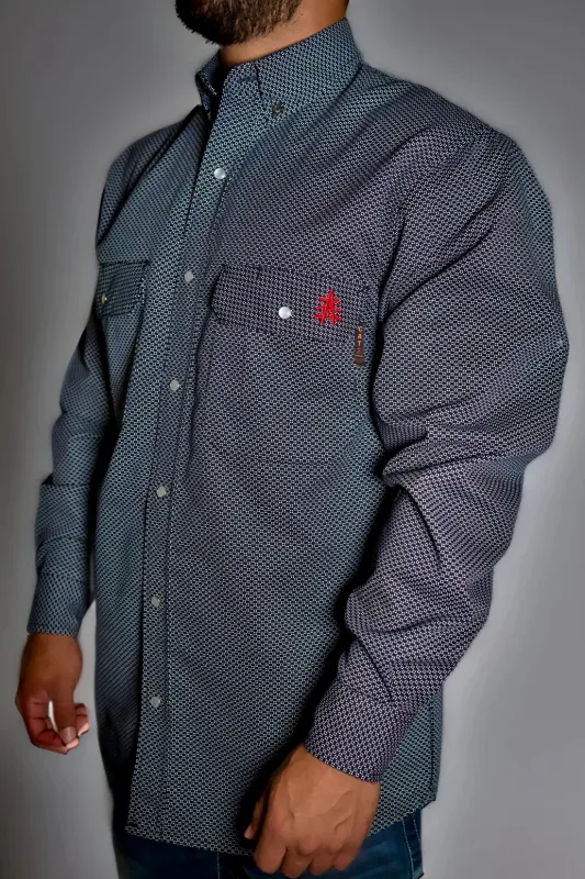 STATIC FR Pearl Snap Work Shirt- Shadow Black