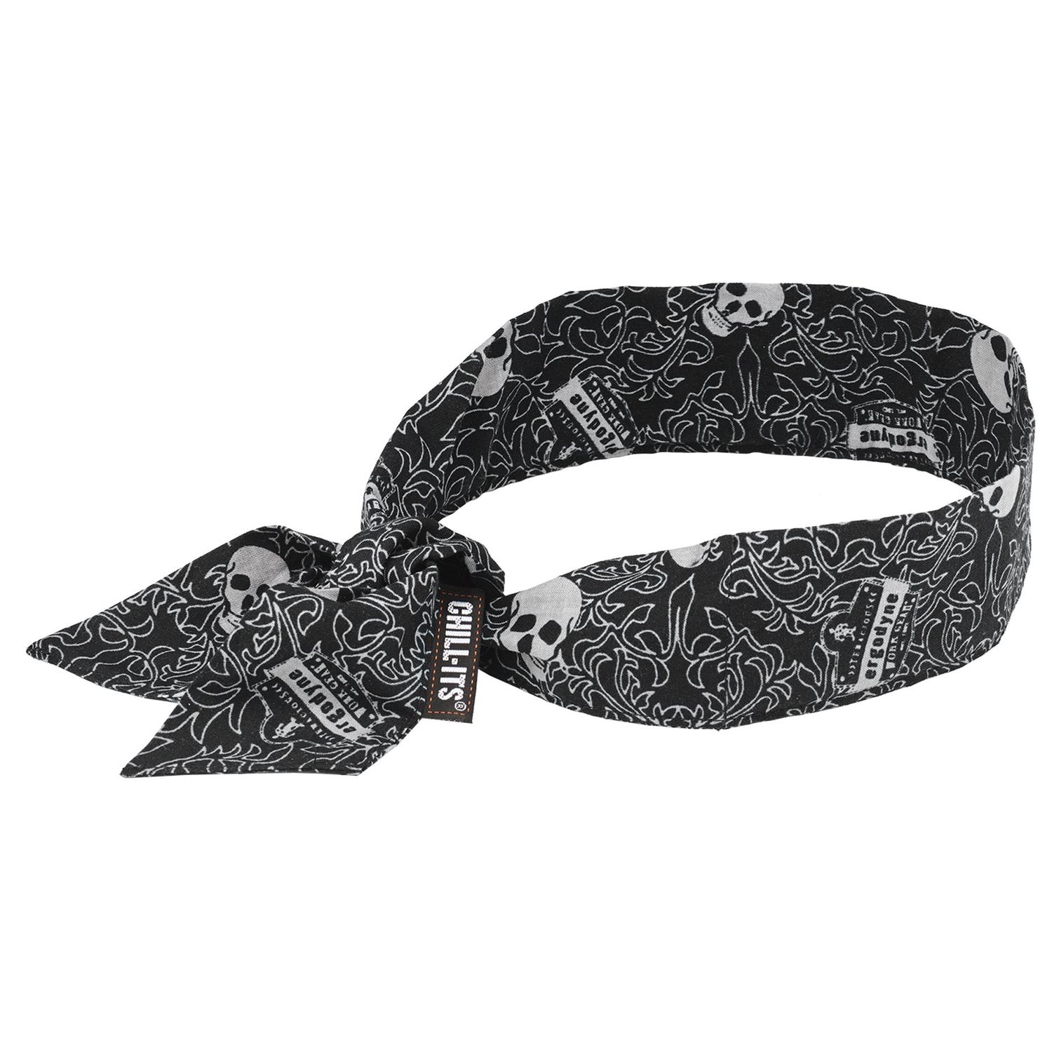ERGODYNE 6700 Cooling Headband - Polymer -Tie Closure ERGODYNE 6700 Cooling Headband - Polymer -Tie Closure, Color: SKULLS