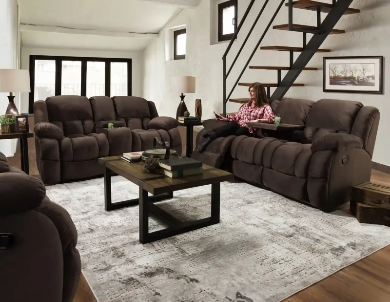 Corinthian Beluga Chocolate Motion Sofa 29901-30D