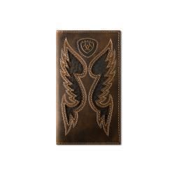 Ariat Mens Rodeo Style Wallet Boot Stitch Overlay Brown A3565902 Ariat Mens Rodeo Style Wallet Boot Stitch Overlay Brown A3565902