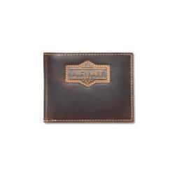 Ariat Bifold Pass Case Style Mens Wallet Patch Brown- A3566502