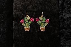 Silver Strike Earrings Cactus