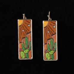 Silver Strike Ladies Earrings Embossed Leather Multicolor D460018197