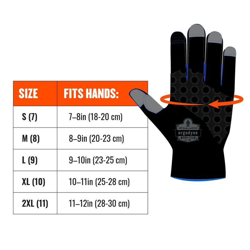 Ergodyne ProFlex 817 Thermal Winter Work Gloves - Reinforced Palms Black