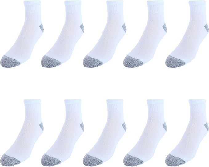 Sock Trends Men's Half Cushion Cotton Quarter Socks, 10 Pair- TRM29005QXB0001