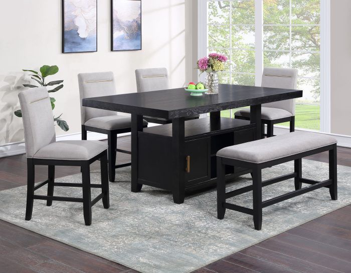 Yves Counter Height 6PC Dining set (YS500SBBN-C6PC-G)