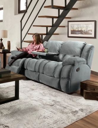 Corinthian Beluga Grey Motion Sofa (29903-30D)