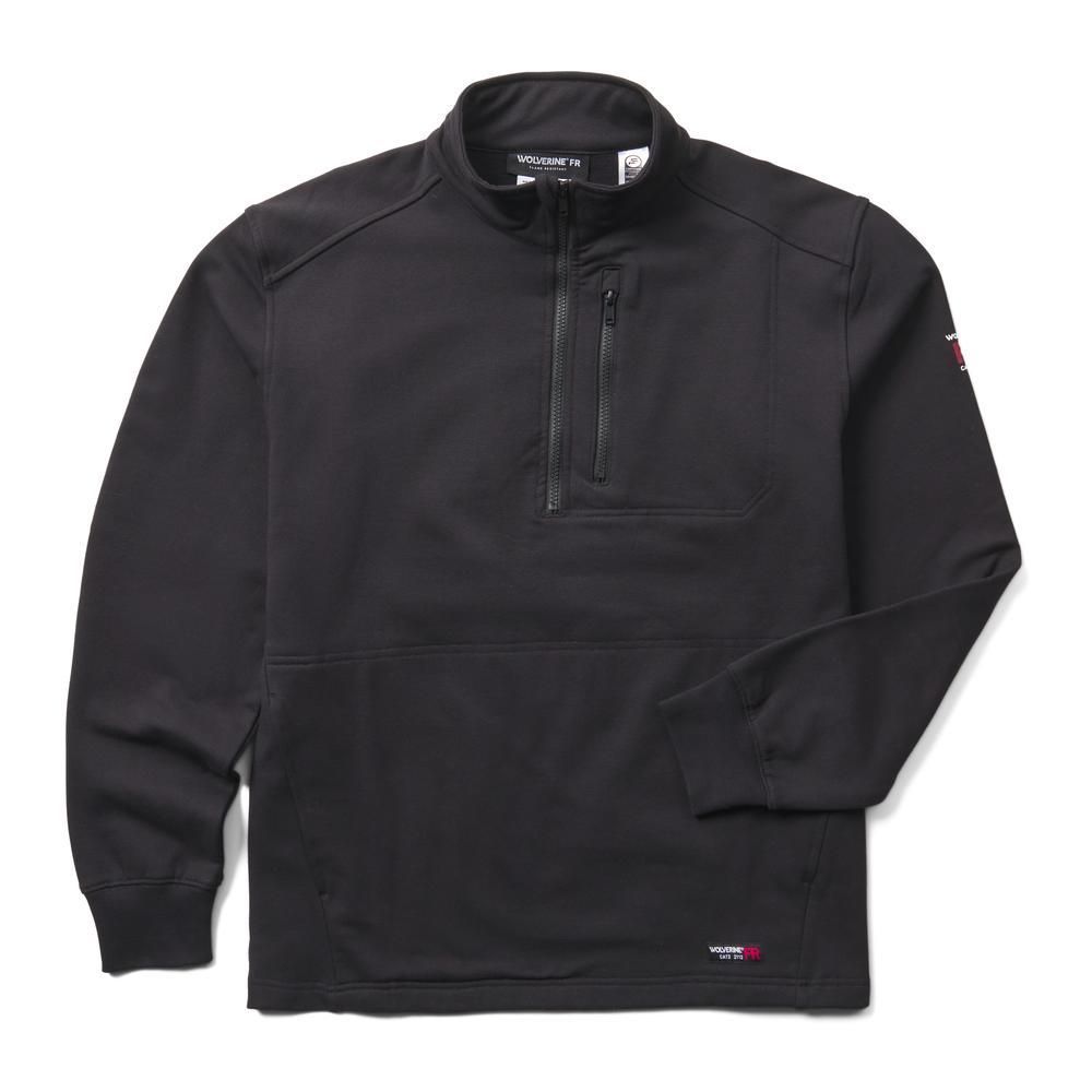 WOLVERINE FR BUILT STRETCH QTR ZIP FLEECE BLACK W1213870-003