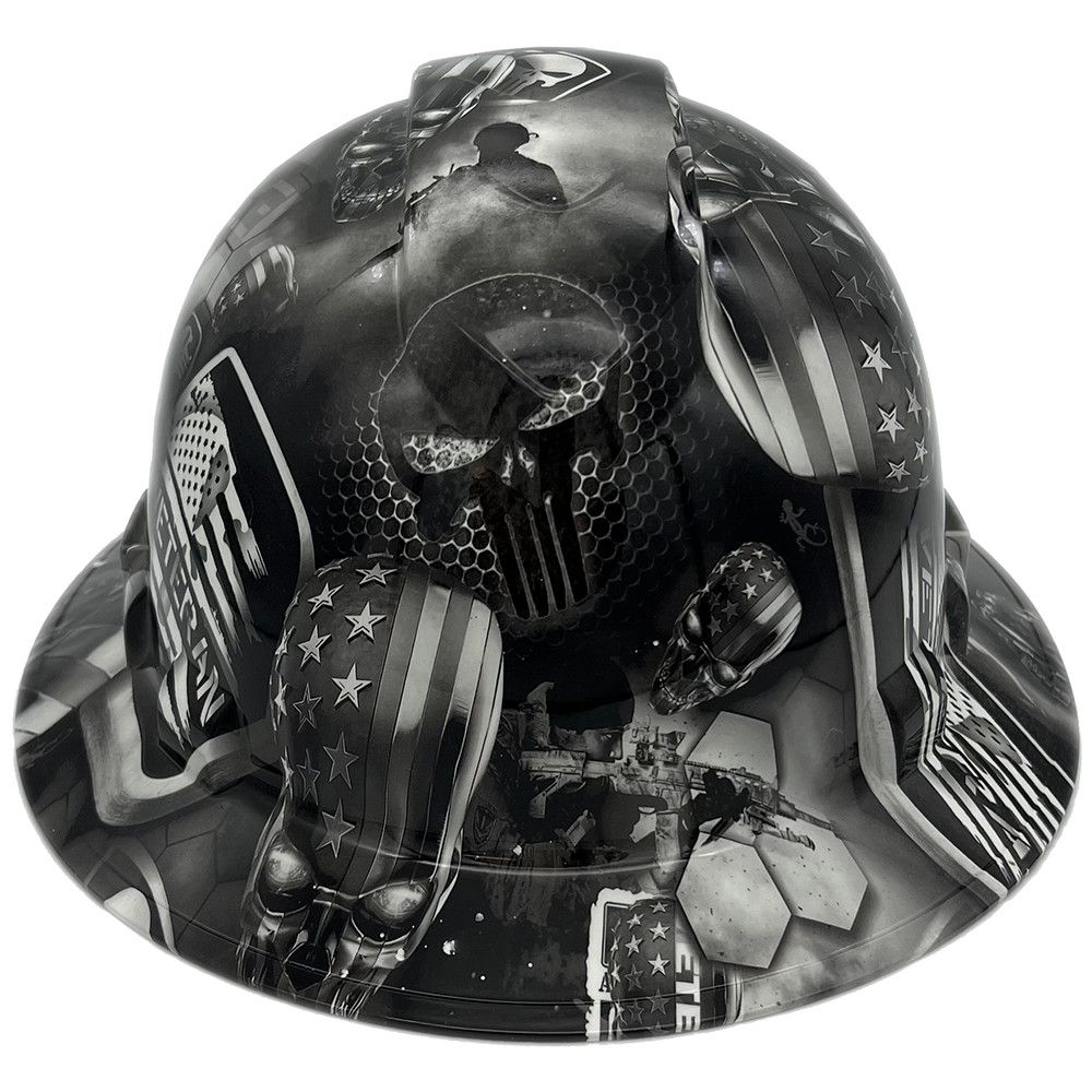 veterans hydro dipped vented hard hats full brim hdhh-v1660-FB