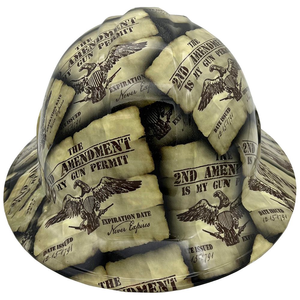 Gun Permit design full brim hydro dipped hard hat hdhh-1708-FB