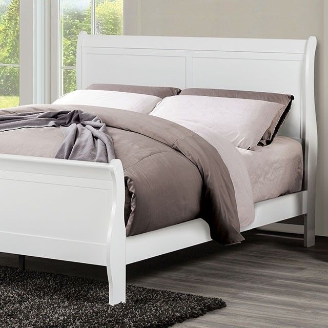Louis Philippe Queen Bed in White (FM7866WH-Q-BED)