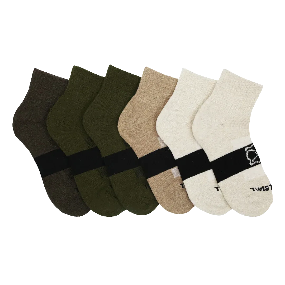 TWISTED X Basic HC QTR Socks, 6 Pack- TXMS538760C TWISTED X Basic HC QTR Socks, 6 Pack- TXMS538760C