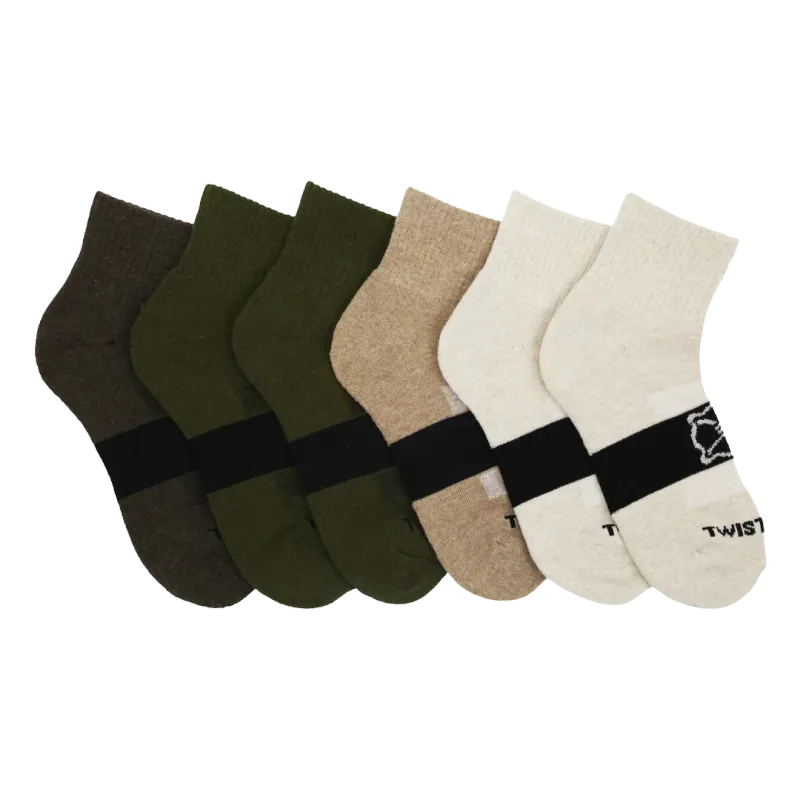 TWISTED X Basic HC QTR Socks, 6 Pack- TXMS538760C