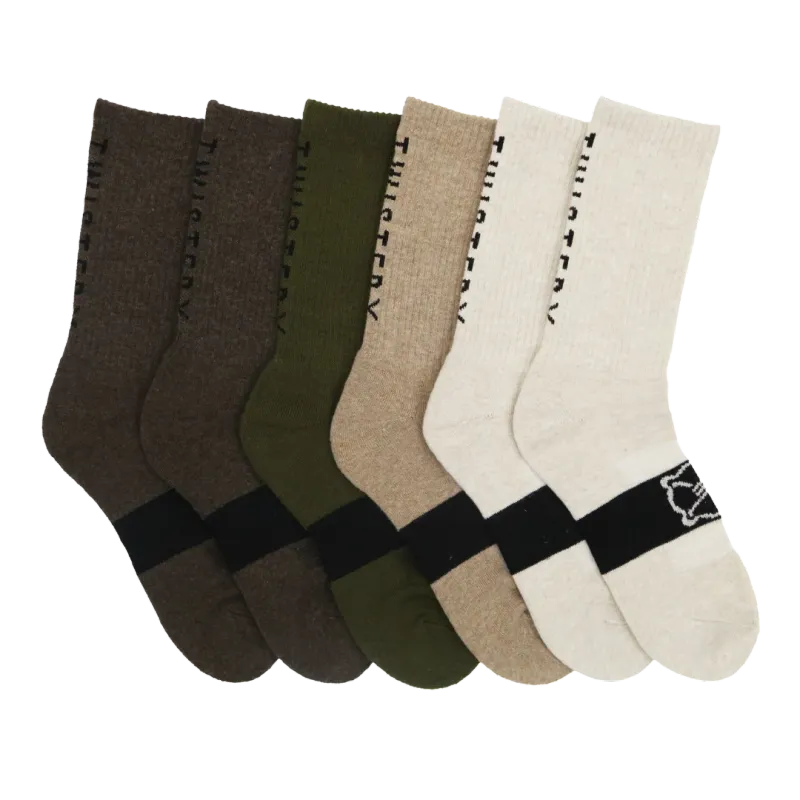 TWISTED X Everyday HC Crew Socks, 6 Pack- TXMS538761C