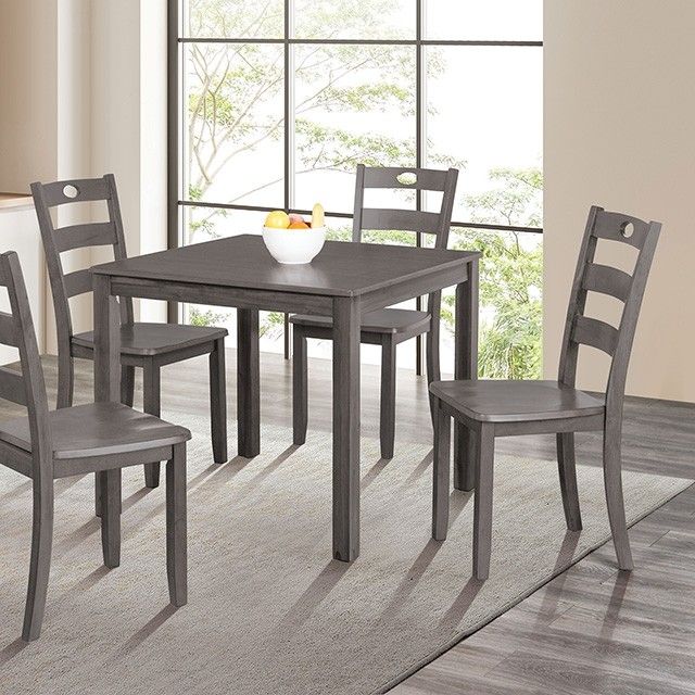 Lubbock 5pc Standard Dining Set in Gray (FM3419GY-T-5PK)