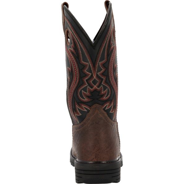 Durango Men's Workhorse 11" Western Steel Toe Work Boots – Mocha Safari & Black (Model DDB0529)