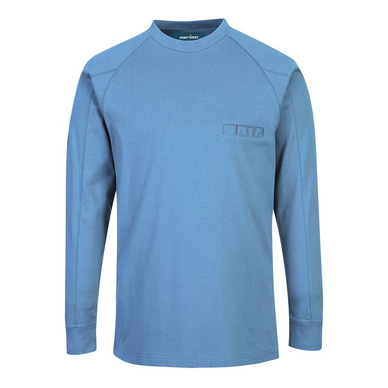 Portwest FR Antistatic Light Blue Crew Neck- FR33