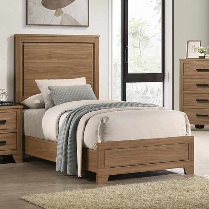 Panelli TWIN Bed in Walnut  (FM72017-T-BED)