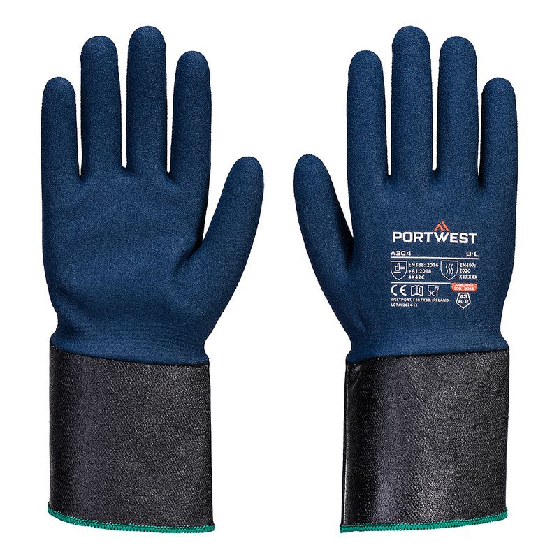 Portwest C13 Nitrile Foam Extend Cuff Glove Gray/Blue A304