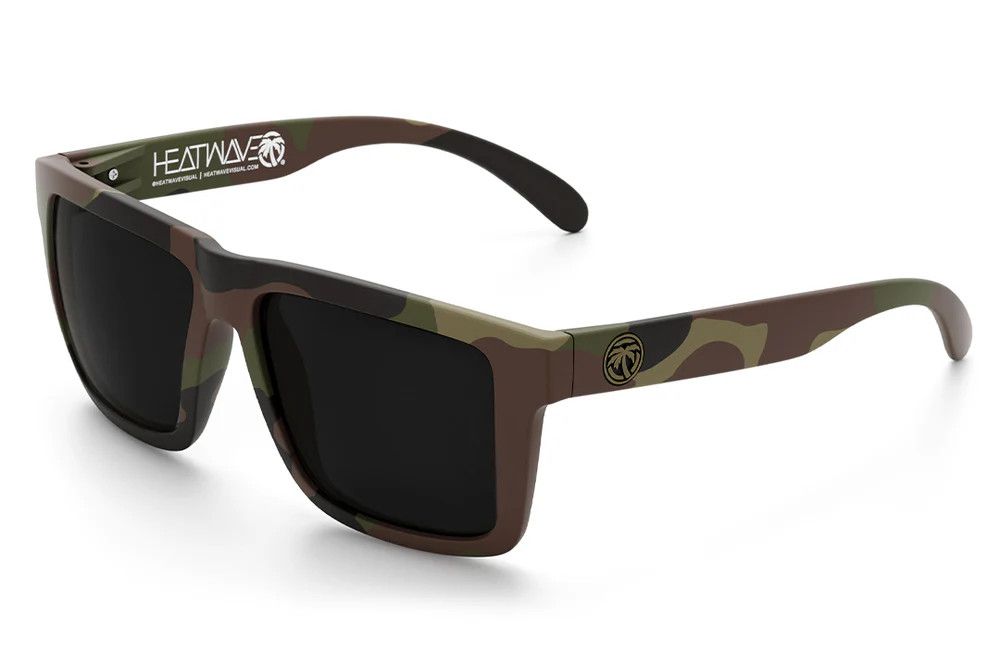 **Heatwave XL Vise Z87 Sunglasses: Fleck Camo / Ultra Black Lens