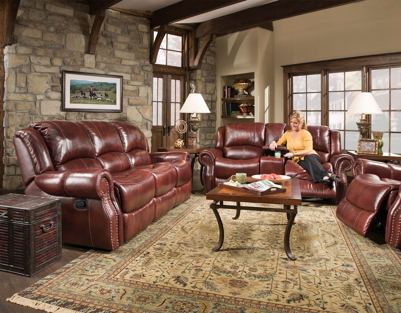 Softie Oxblood Reclining Sofa 99901-30