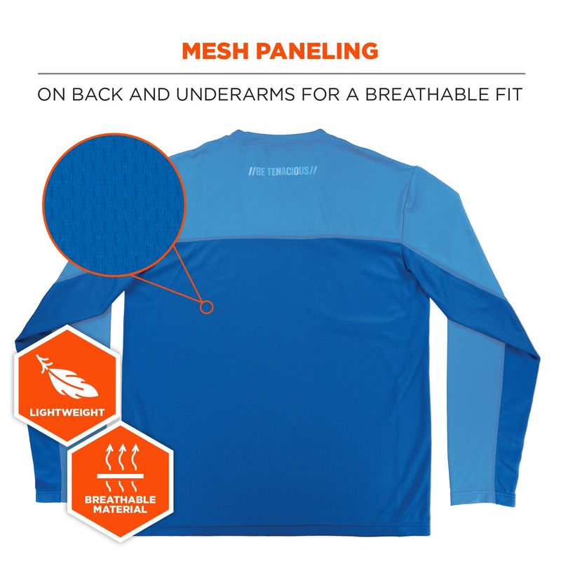 Ergodyne Chill-Its® Cooling Long Sleeve Sun Shirt, Blue- 6689