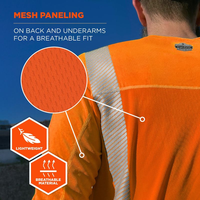 Ergodyne Chill-Its® Class 2 Cooling Hi-Vis Sun Shirt, Orange- 6688