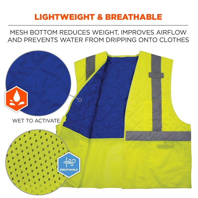 Ergodyne Chill-Its® 6668 Class 2 Hi-Vis Safety Cooling Vest – Lime