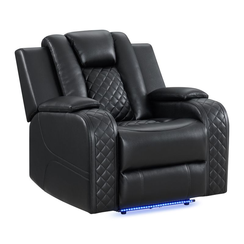 Carlo Power Motion Recliner in Pebble Black (U-8900-8206-105PP)