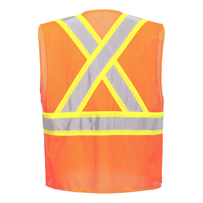 Portwest NON-FR Hi-Vis Mesh X Back Expandable Breakaway Vest Orange- US393