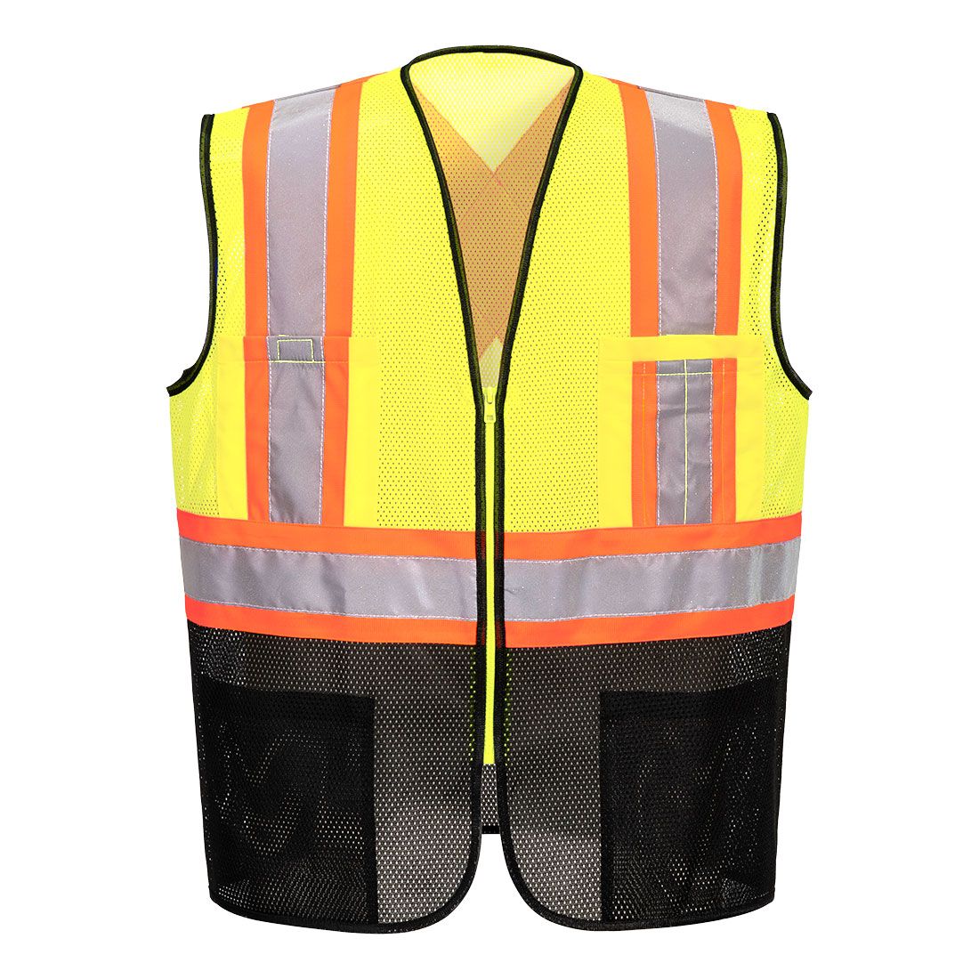 Portwest NON-FR Frisco Hi-Vis X Back Contrast Executive Vest Yellow/Black- US395 Portwest NON-FR Frisco Hi-Vis X Back Contrast Executive Vest Yellow/Black- US395