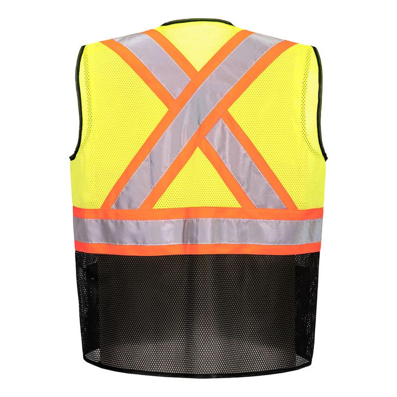 Portwest NON-FR Frisco Hi-Vis X Back Contrast Executive Vest Yellow/Black- US395