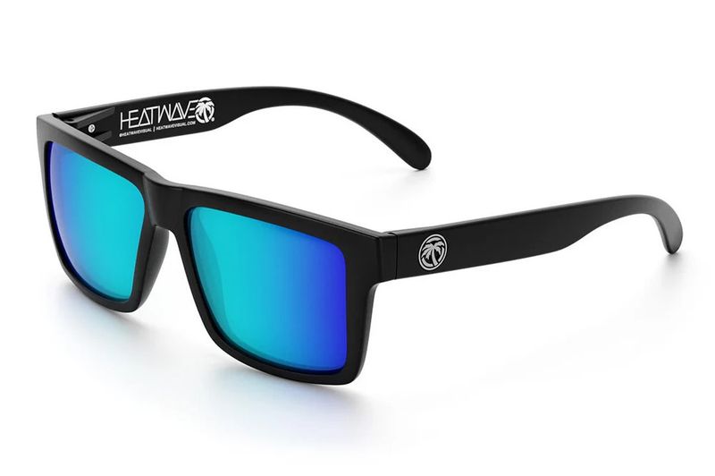 Heatwave Vise Z87 Sunglasses: Black Frame / Polarized Galaxy Blue