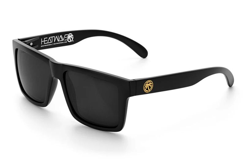 Heatwave Vise Z87 Sunglasses: Black Frame - GOLD Emblem / Polarized Black